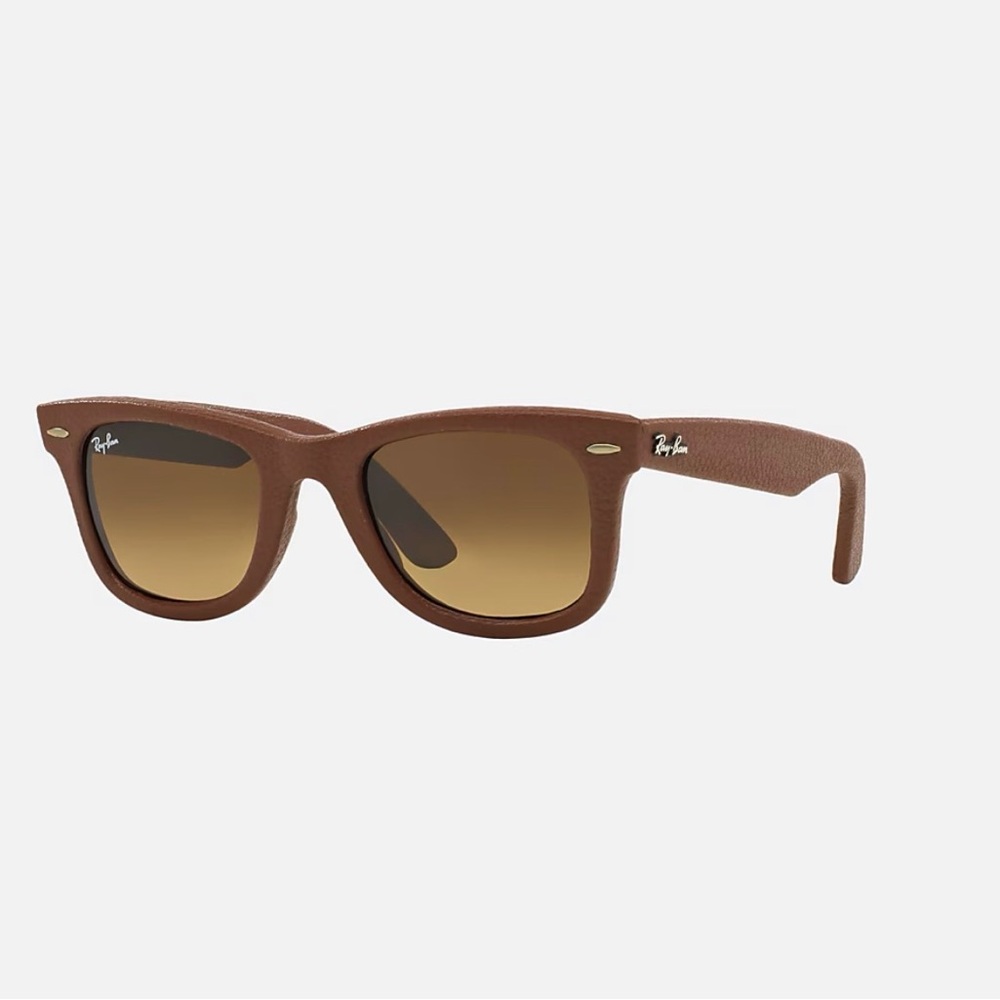Ray-Ban Brown Leather Wayfarer